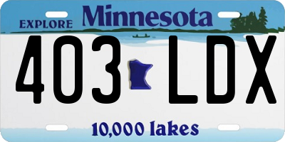 MN license plate 403LDX