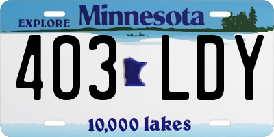 MN license plate 403LDY