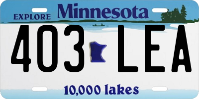 MN license plate 403LEA