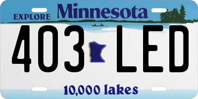 MN license plate 403LED