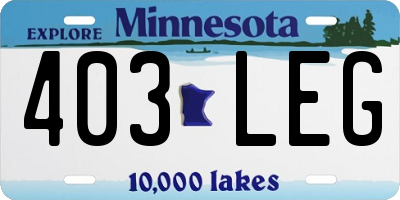 MN license plate 403LEG