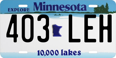 MN license plate 403LEH