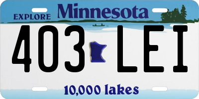 MN license plate 403LEI