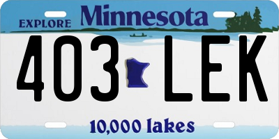 MN license plate 403LEK