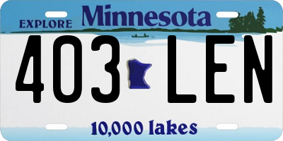 MN license plate 403LEN