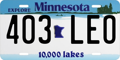 MN license plate 403LEO