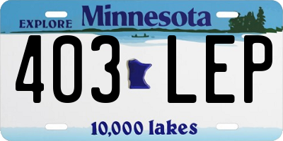 MN license plate 403LEP