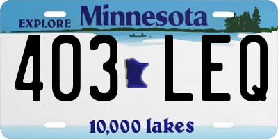 MN license plate 403LEQ