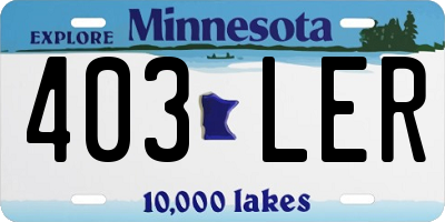MN license plate 403LER