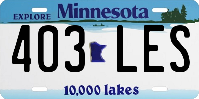 MN license plate 403LES
