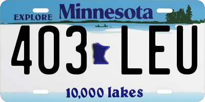 MN license plate 403LEU
