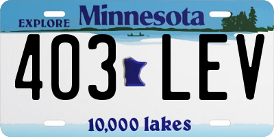 MN license plate 403LEV