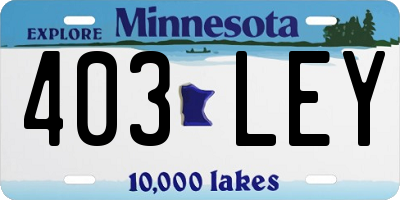 MN license plate 403LEY
