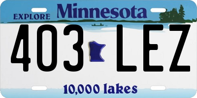 MN license plate 403LEZ