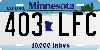 MN license plate 403LFC