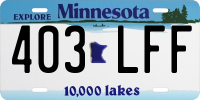 MN license plate 403LFF