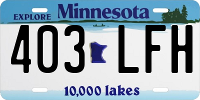 MN license plate 403LFH