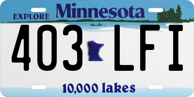 MN license plate 403LFI