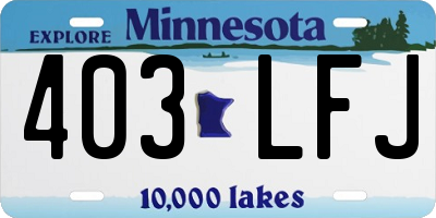 MN license plate 403LFJ