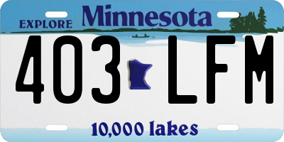 MN license plate 403LFM