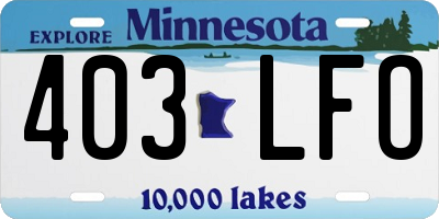 MN license plate 403LFO