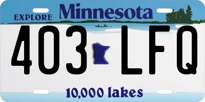 MN license plate 403LFQ