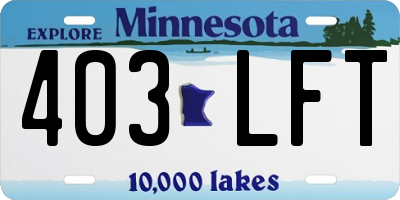 MN license plate 403LFT