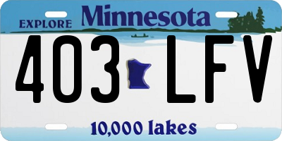 MN license plate 403LFV