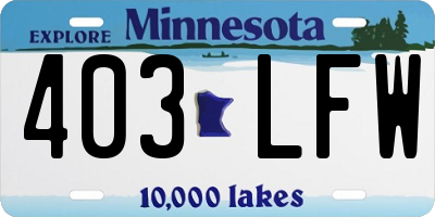 MN license plate 403LFW