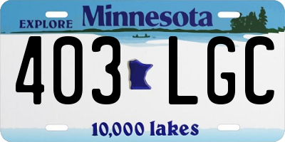 MN license plate 403LGC