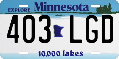 MN license plate 403LGD