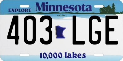 MN license plate 403LGE
