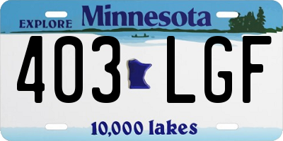MN license plate 403LGF