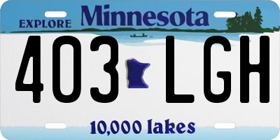 MN license plate 403LGH