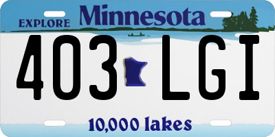 MN license plate 403LGI