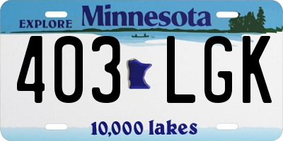 MN license plate 403LGK
