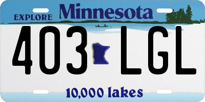 MN license plate 403LGL