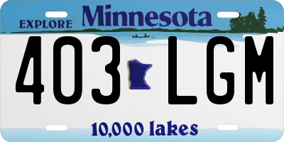 MN license plate 403LGM