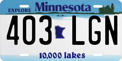 MN license plate 403LGN