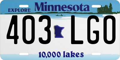 MN license plate 403LGO