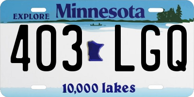 MN license plate 403LGQ