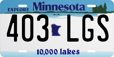 MN license plate 403LGS
