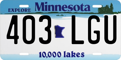 MN license plate 403LGU