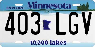 MN license plate 403LGV