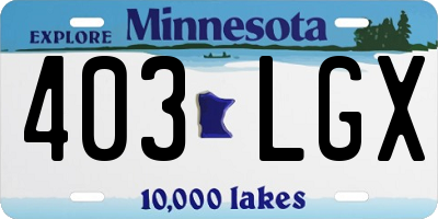 MN license plate 403LGX