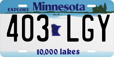 MN license plate 403LGY
