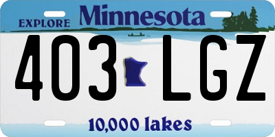 MN license plate 403LGZ