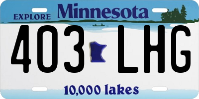 MN license plate 403LHG