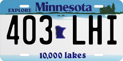 MN license plate 403LHI