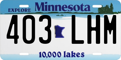 MN license plate 403LHM
